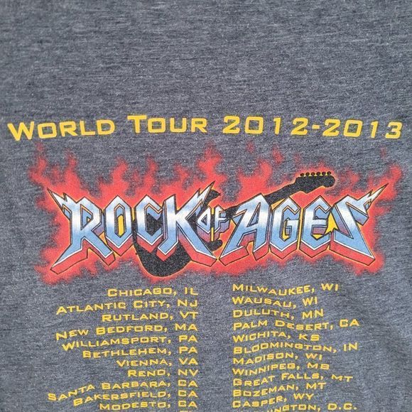 Rock of Ages 2012-2013 TOUR Gray T-SHIRT - Picture 3 of 14
